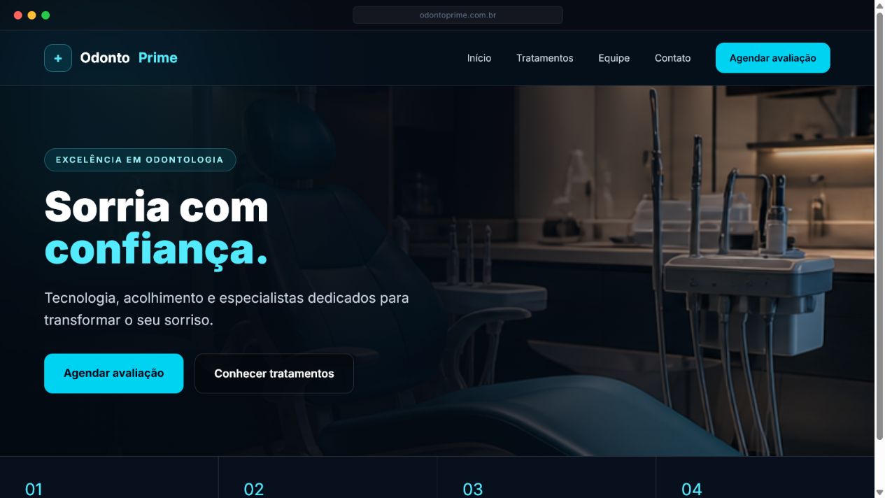 Prévia do template Clínica Odonto Pro